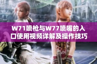 W71噴槍與W77噴嘴的入口使用視頻詳解及操作技巧分享