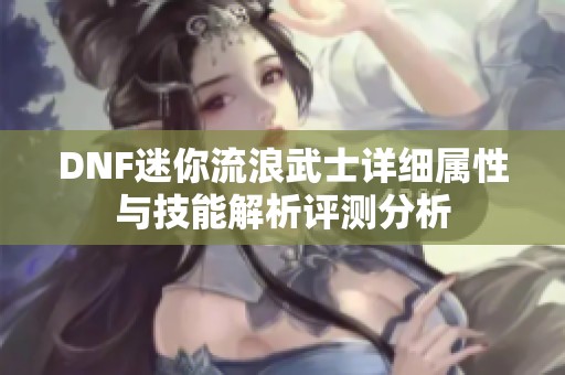 DNF迷你流浪武士詳細(xì)屬性與技能解析評測分析