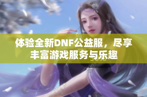 體驗全新DNF公益服，盡享豐富游戲服務(wù)與樂趣