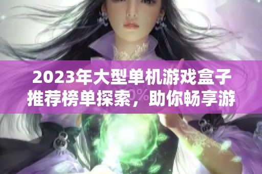 2023年大型單機游戲盒子推薦榜單探索，助你暢享游戲樂趣